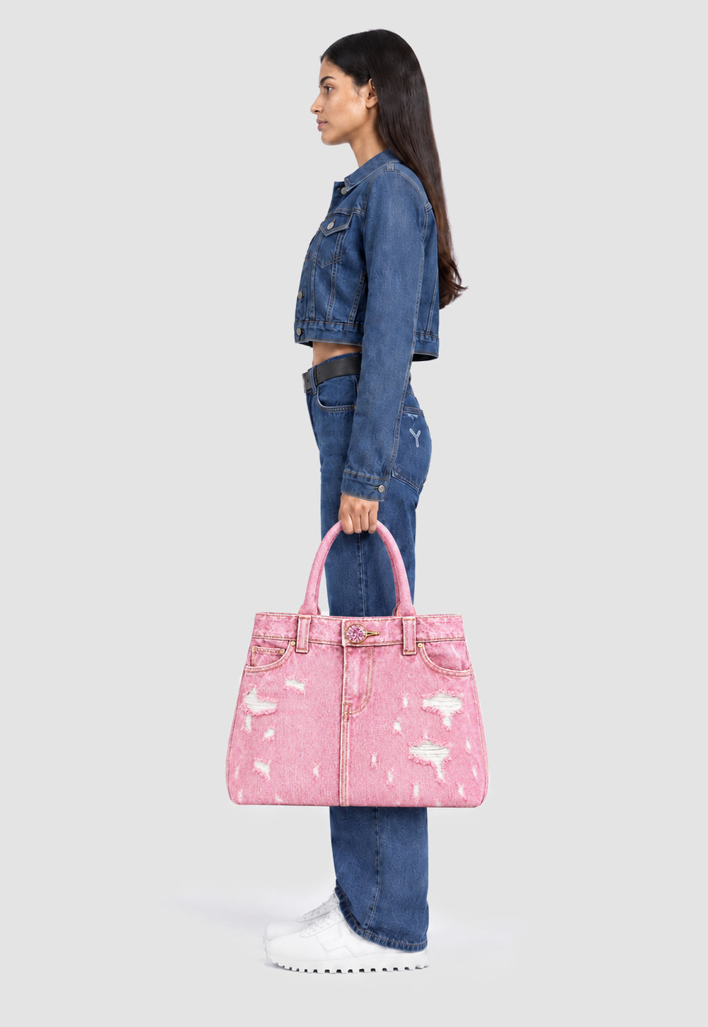 STEVEN TATE-SWAROVSKI DENIM Y GRAND TOTE