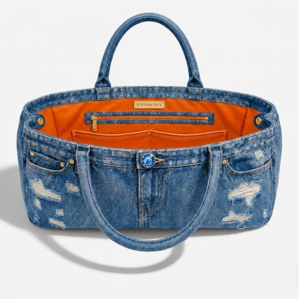 STEVEN TATE-SWAROVSKI DENIM Y GRAND TOTE-22